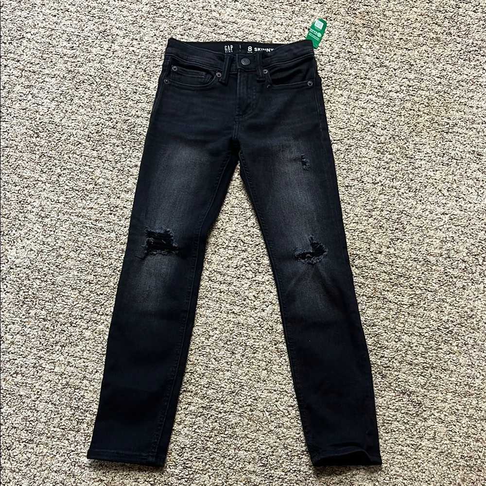 ⭐️3/$20 GAP kids Black Distressed skinny Jeans - size 8